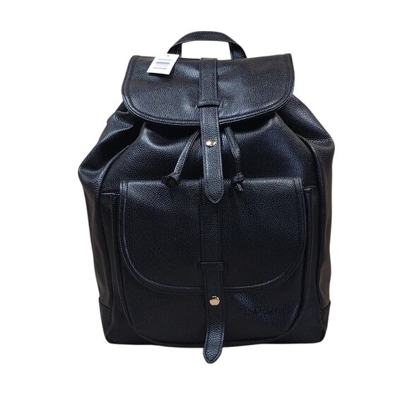 Black faux leather Backpack - Picture 1 of 16